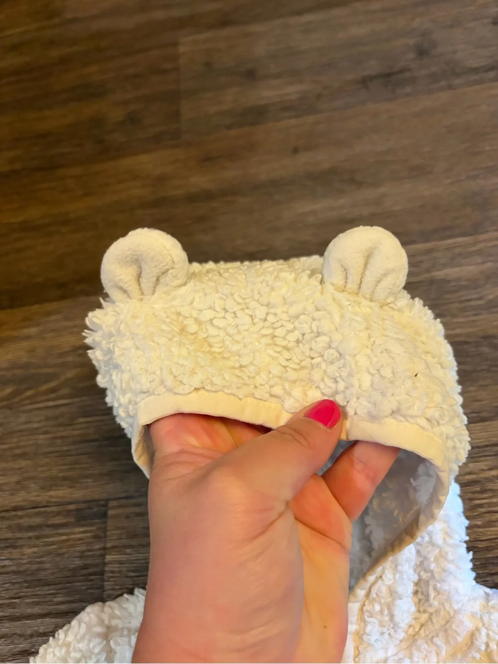 The North Face plush cream